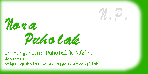 nora puholak business card